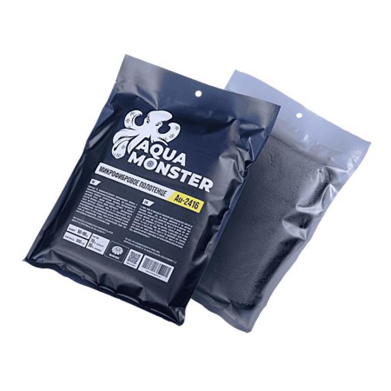 Au-2416 AuTech AQUA MONSTER Микрофибровое полотенце 50*80см чернное 600гр/м2