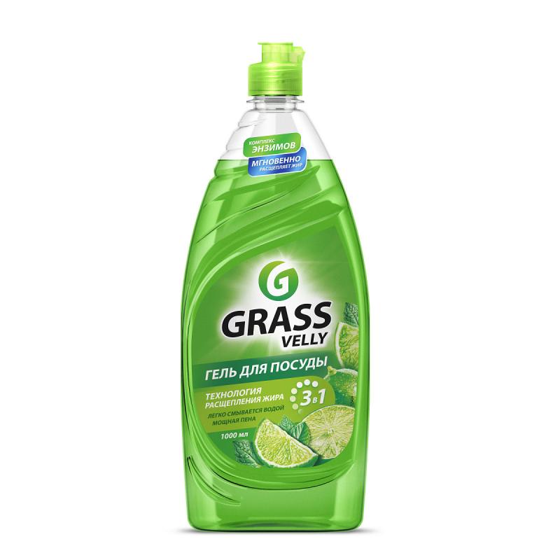 125424 GRASS Velly premium Средство для мытья посуды лайм и мята 1л