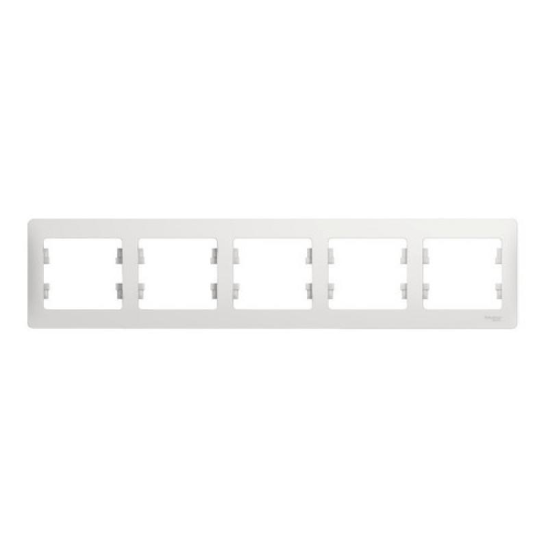 GLOSSA Рамка пятиместная белая 105 Schneider Electric